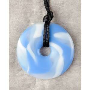 Teething Bling Sky Blue Swirl Pendant