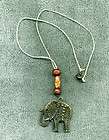 Large Bronze AFRICAN ELEPHANT NEW Hemp Cord Necklace Wood Beads Free 