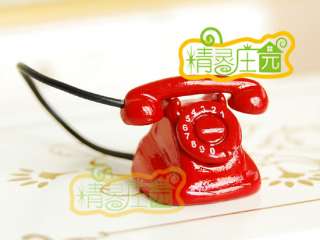 12 Dollhouse Miniature Vintage Red Telephone Phone  