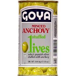 Goya Stuffed Olives with Anchovies:  Grocery & Gourmet Food