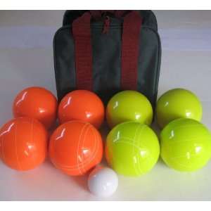 Unique EPCO Tournament Set, Orange and Yellow Bocce Balls   110mm. Bag 