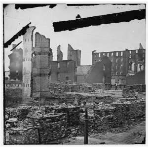 Civil War Reprint Richmond, Virginia. Burnt district:  Home 