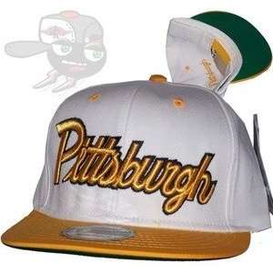  Pittsburgh Script White/yellow Snapback Hat Cap 