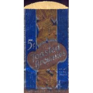  2 Vintage Metallic Toasted Brownies Snack Cake Bags 1930s 