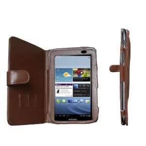  MiTAB Brown Bycast Leather Flip Open Book Style Carry Case 