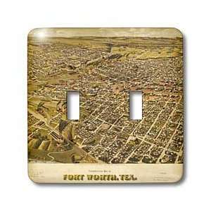 TNMGraphics Vintage Maps   Fort Worth   Light Switch Covers   double 