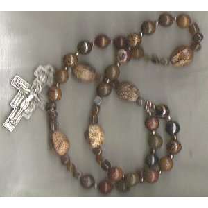  Anglican Rosary of Chinese Writing Stone with San Damiano 