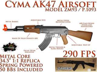 CYMA P1093 ZM93 AK47 REPLICA AIRSOFT RIFLE Metal Core /ABS Shell M16 