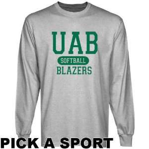  UAB Blazers Ash Custom Sport Long Sleeve T shirt   Sports 