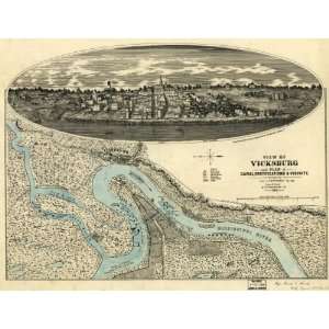    1863 Civil War map of Vicksburg, Mississippi: Home & Kitchen