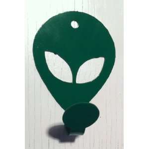Green Alien Head Shaped Key Coat Hanger Hook 4 Inches