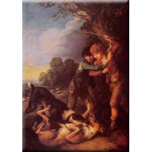   with Dogs Fighting 21x30 Streched Canvas Art by Gainsborough, Thomas