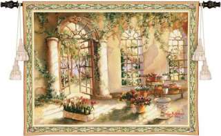   you into the conservatory streaming sunlight and pretty potted flowers