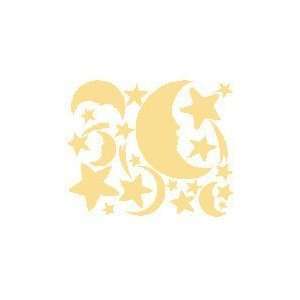 25 Cream Celestial Moon and Stars Peel and Stick Reusable 