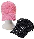 New Fashion Pink or Black Glitter Baseball Cap Hat NWT  
