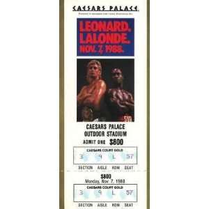 Sugar Ray Leonard & Donny Lalonde Full Fight Ticket   Boxing Tickets 