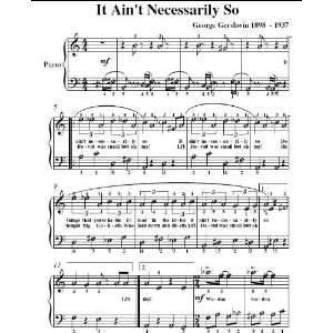   Necessarily So George Gershwin Easy Piano Sheet Music: George