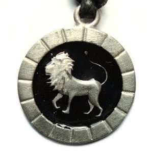 Leo the Lion, European Zodiac Pewter Pendant with Adjustable Cord 