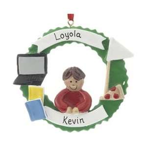  Personalized College Boy Christmas Ornament