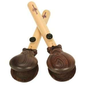  Black Swamp Large Rosewood Handle Castanets, Pair Musical Instruments