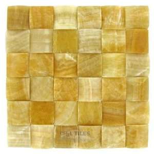  2 x 2 pillowed tile in honey onyx polished 12 x 12 