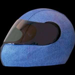 Moto Vation Racing Helmet Street Skinz , Color Blue, Style Denim ST 