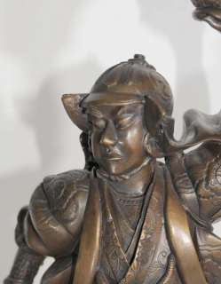 Japanese Bronze Samurai Warrior Statue Casting  