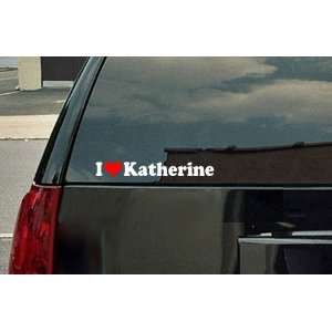  I Love Katherine Vinyl Decal   White with a red heart Automotive