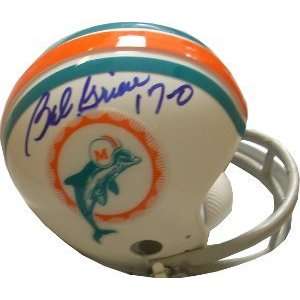  Autographed Bob Griese Mini Helmet   Throwback 17 0 