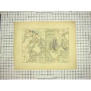    JOHNSTON MAP 1814 BATTLE CHAMPENOISE ARCIS SUR AUBE