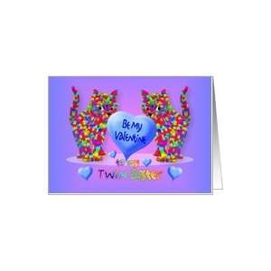  Valentine Kitten Greeting for Twin Sister Card Health 
