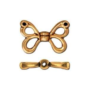  15mm Antique Gold Butterfly Wings Bead by TierraCast Arts 