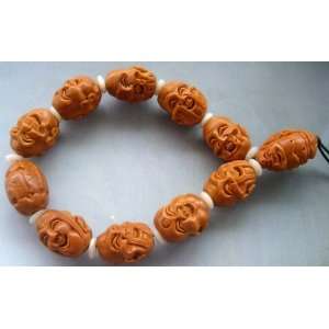  Olive Pit Arhat Head Beads Buddhist Prayer Bracelet Mala 