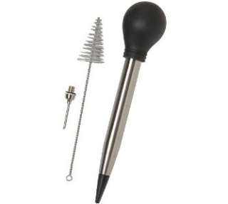 Amco Stainless Steel Turkey Poultry Baster 3 Piece Set Stainless Steel 