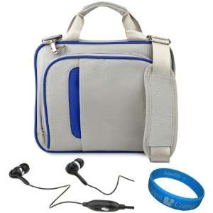  Silver Blue Messenger Carrying Bag with Removable Shoulder 