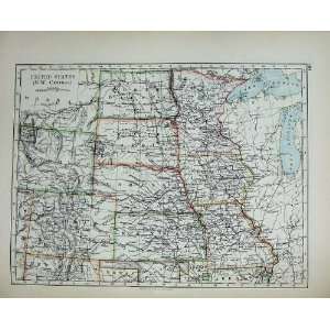    Johnston World Maps 1895 America Texas Nevada Utah