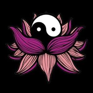 Lotus Flower and Yin Yang Sticker