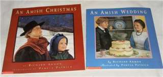 Set of 2 Richard Ammon picture books Amish Wedding+Christmas  