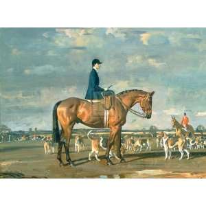Sybil Harker on Saxa by Sir Alfred Munnings. size 24 inches width by 