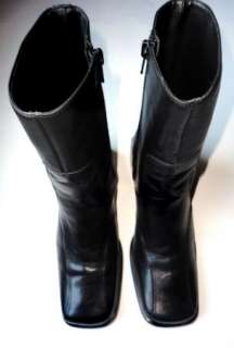 NEW LIST BRUNO VALENTI Black Mid Calf BOOTS Womens Shoes Size 7 FAST 