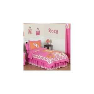   and Orange 4 Piece Twin Comforter Set   Girls Bedding: Home & Kitchen