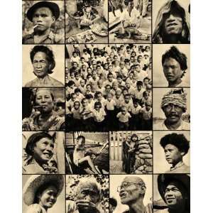  1940 Philippines Ethnic People Faces Children B/W Print 