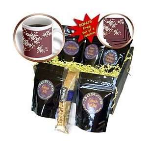  Floral   Japanese White Flowers on Maroon   Coffee Gift Baskets 