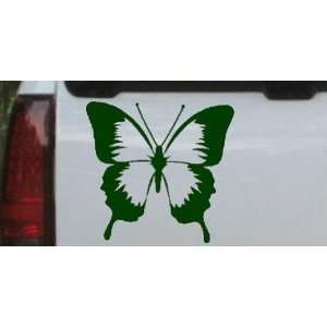 6in X 6.3in Dark Green    Butterfly Butterflies Car Window Wall Laptop 