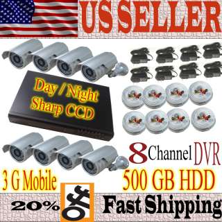 Channel CCTV Surveillance Security DVR Camera System w/ 500GB HD