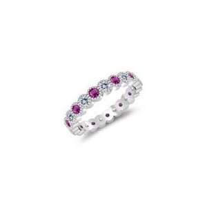   Cts Pink Sapphire Eternity Wedding Band in 14K White Gold 7.0 Jewelry
