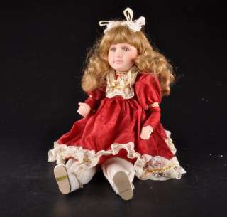 Animated Holiday Display 11 Seated Victorian Girl Porcelain Doll 