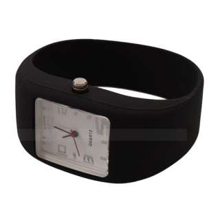 Stylish Charming Anion Silicone Sport Black Wrist Watch  