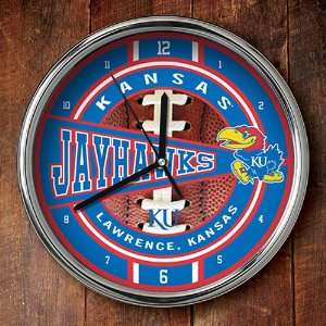  NCAA Kansas Jayhawks 12 Chrome Wall Clock Sports 