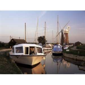 Boats Moored Near Horsey Windmill, Norfolk Broads, Norfolk 